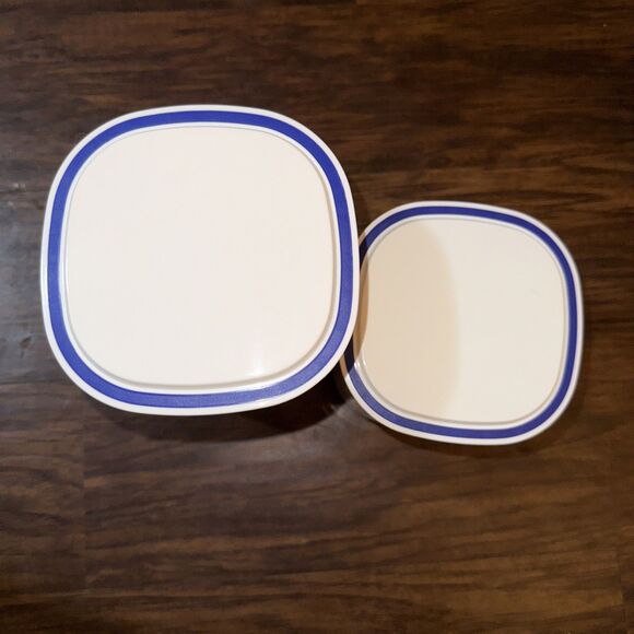 Tupperware Candy Holder Storage Container #2376A-3 #2603A-1 White Blue Rare Set - Picture 2 of 7